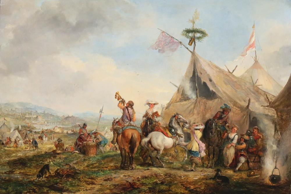 Henry Andrews comparable auction result: attributed to henry andrews oil on canvas camp