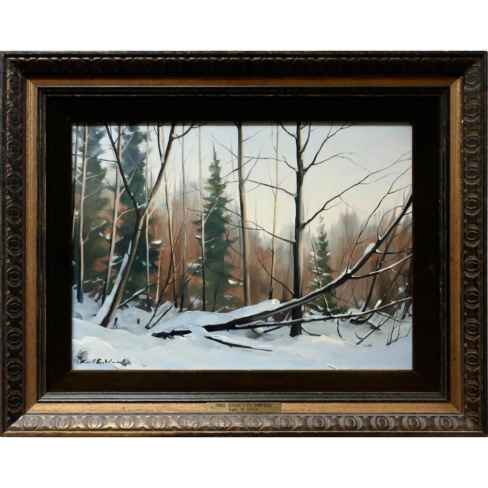 Karl E. Wood comparable auction result: karl e wood canadian 1944 1990 tree study at ft simpson n w t