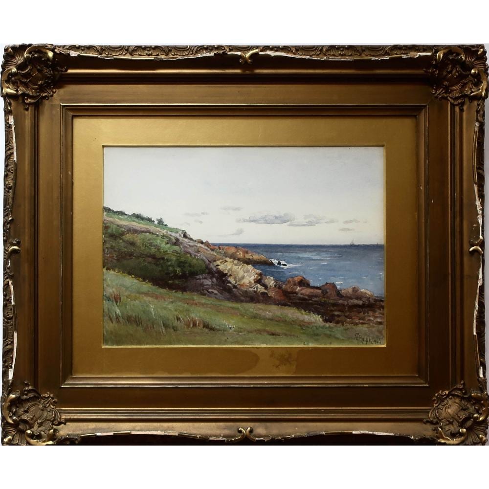 Joseph Thomas Rolph comparable auction result: joseph thomas rolph canadian 1831 1916 untitled coastal view with distant sailboats