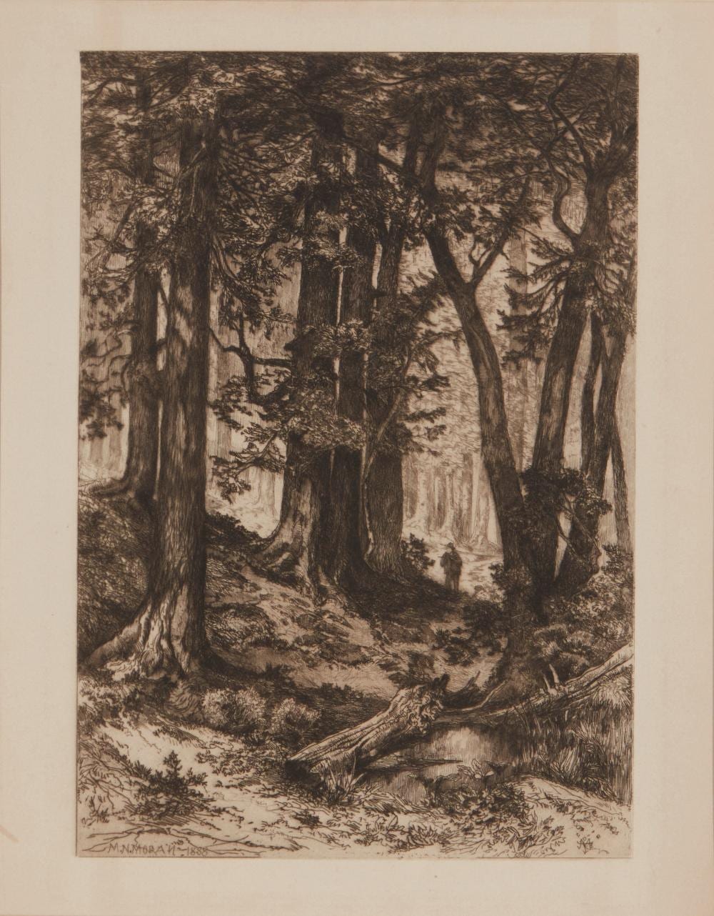 Mary Nimmo Moran comparable auction result: mary nimmo moran 1842 1899 traveler in a forest 1888