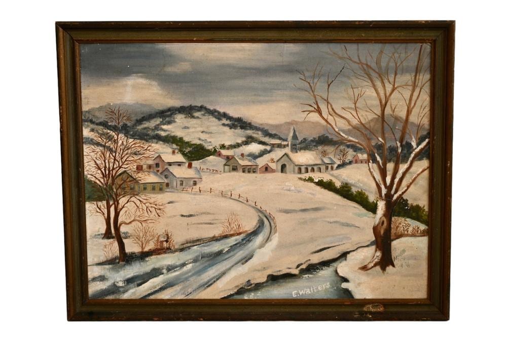 emile walters attrib ny pa canada 1893 1977 oil winter roadway · Main Auction Galleries · 2024-07-20 Emile Walters comparable auction result: emile walters attrib ny pa canada 1893 1977 oil winter roadway