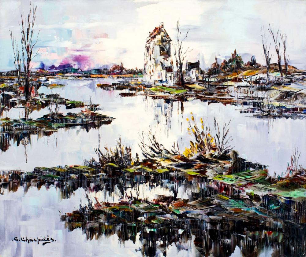 Christophe Charpides comparable auction result: christo charpides greek 1902 1992 oil painting