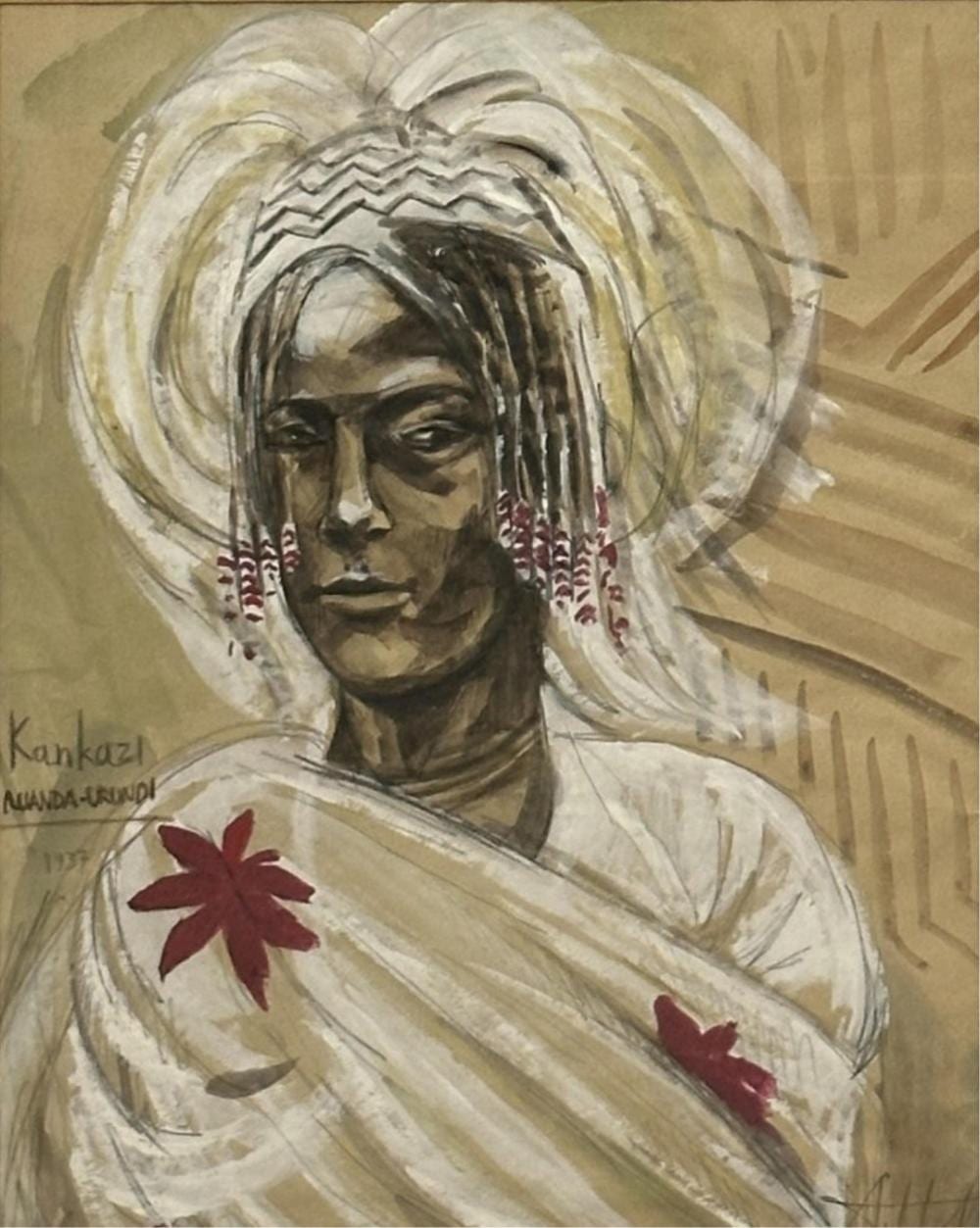 André Hallet comparable auction result: andr hallet 1890 1959 kankazi crayon aquarelle dimensions 37 x 29 cm