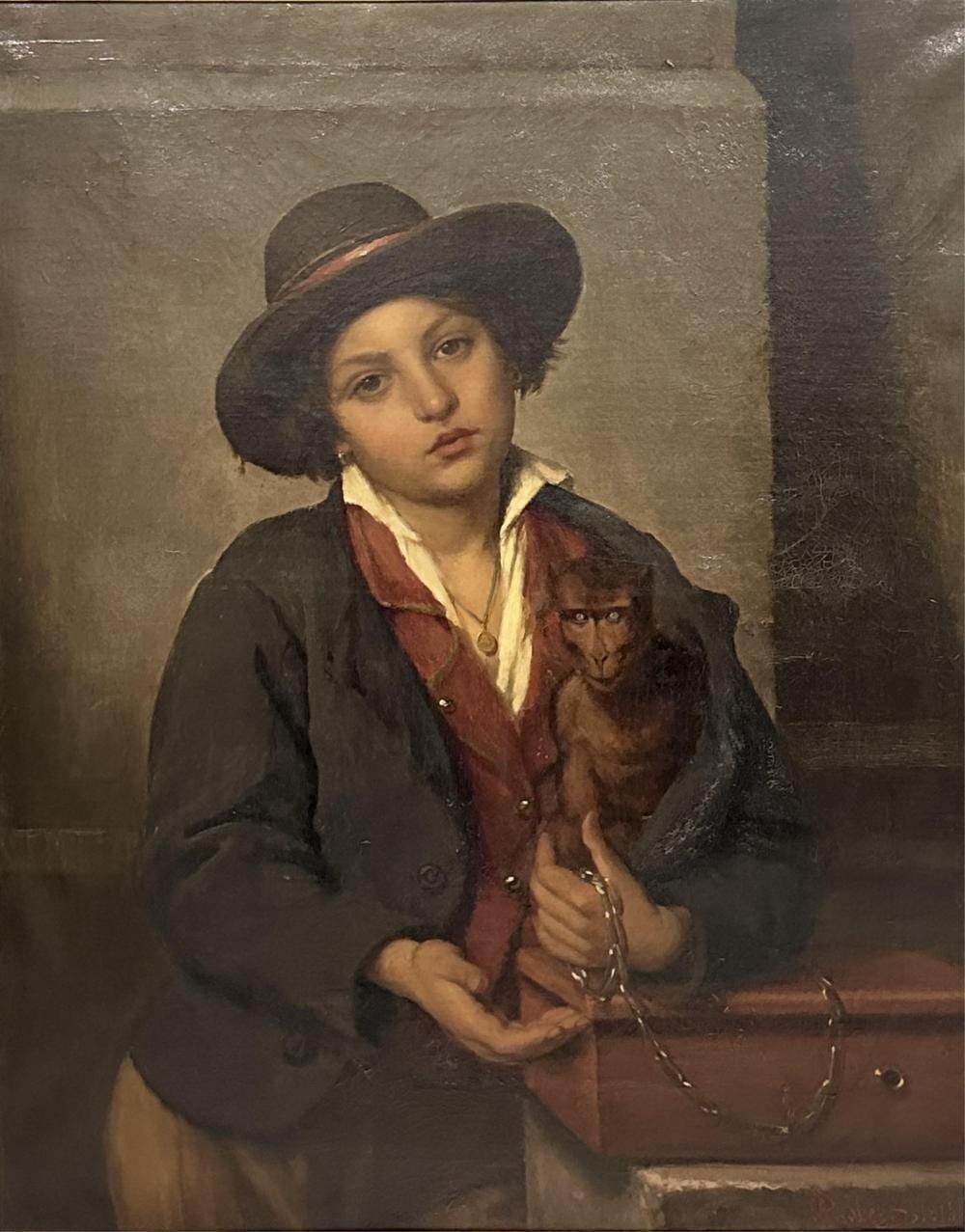 Alexandre Nestor Nicolas Robert comparable auction result: alexandre robert 1817 1890 le jeune montreur de singe 1878 huile sur toile dimensions 79 x 63 cm