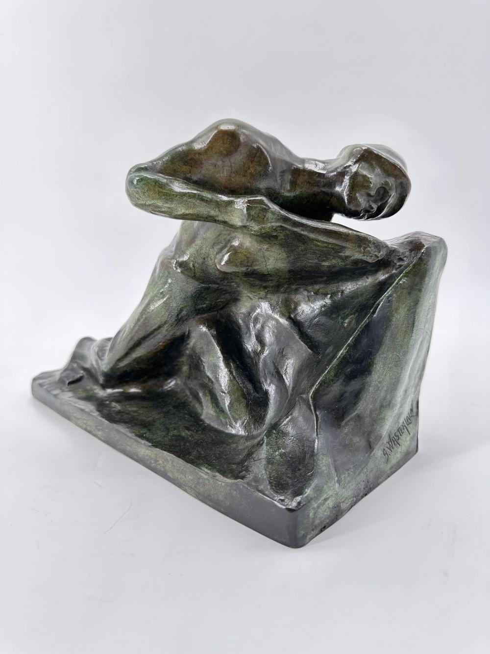 Georges Wasterlain comparable auction result: georges wasterlain 1889 1963 mineur per ant la roche bronze patine verte ht 20 cm dimensions 27 x 12 cm