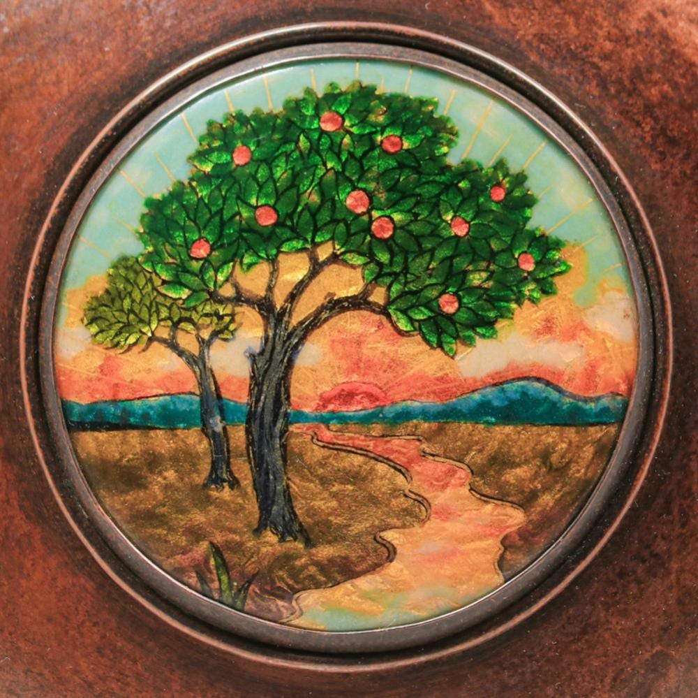 Frank Marshall comparable auction result: frank marshall attributed boston arts crafts hammered copper enamel box c1905