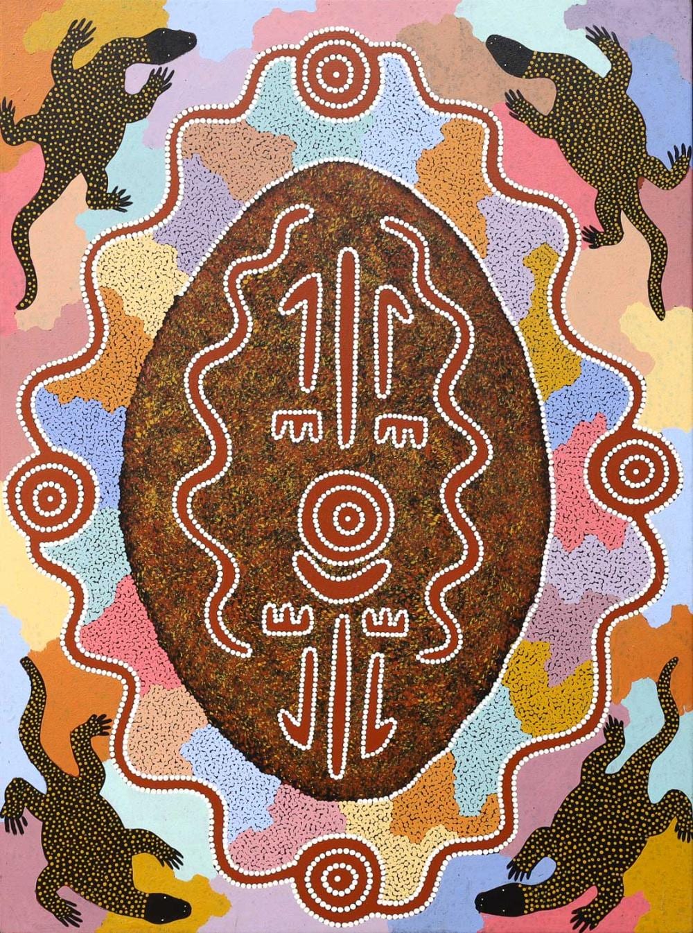 Michael Nelson Jagamarra comparable auction result: michael nelson jagamarra kangaroo dreaming acrylic on linen 92cm x 124cm