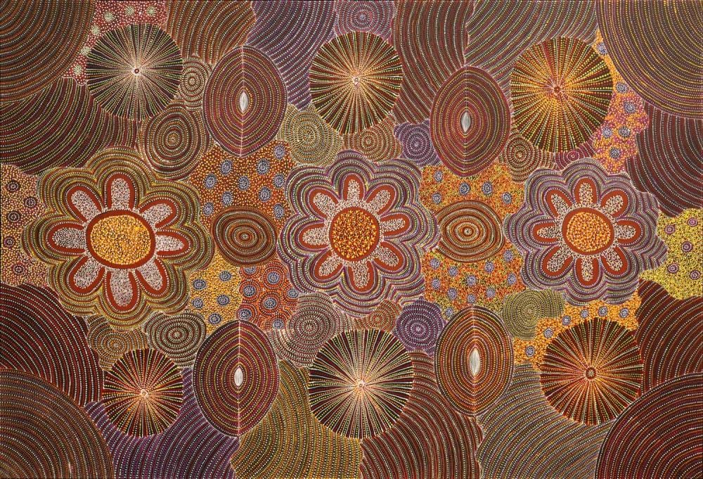 Annie Hunter comparable auction result: annie hunter wild flowers acrylic on linen 100cm x 147cm