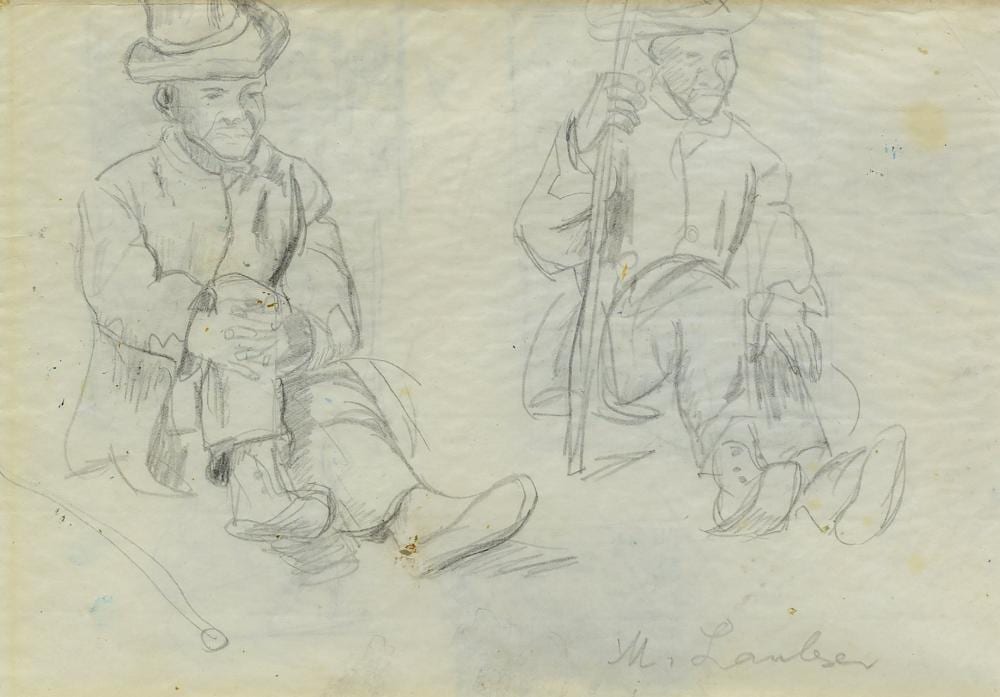 Maggie Laubser comparable auction result: maggie laubser sa 1886 1975 pencil study of seated figures signed 18 x 25