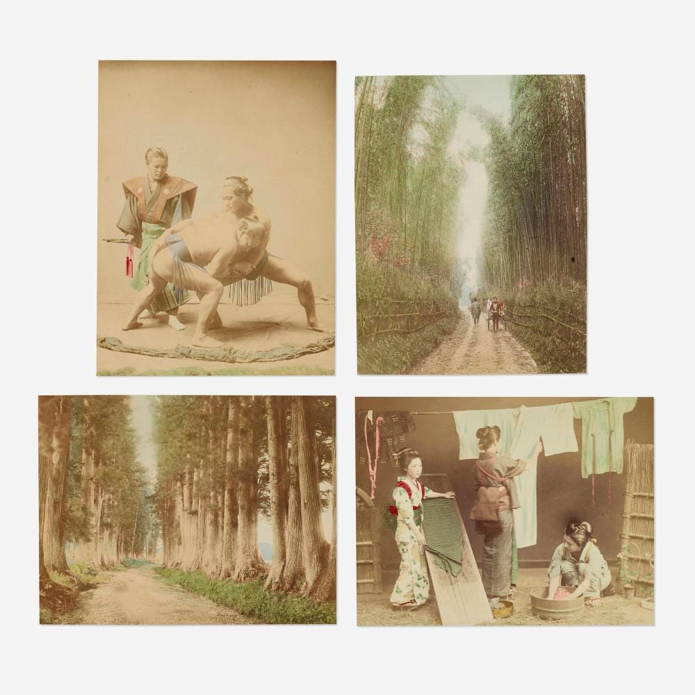 Kusakabe Kimbei comparable auction result: kusakabe kimbei group of six works