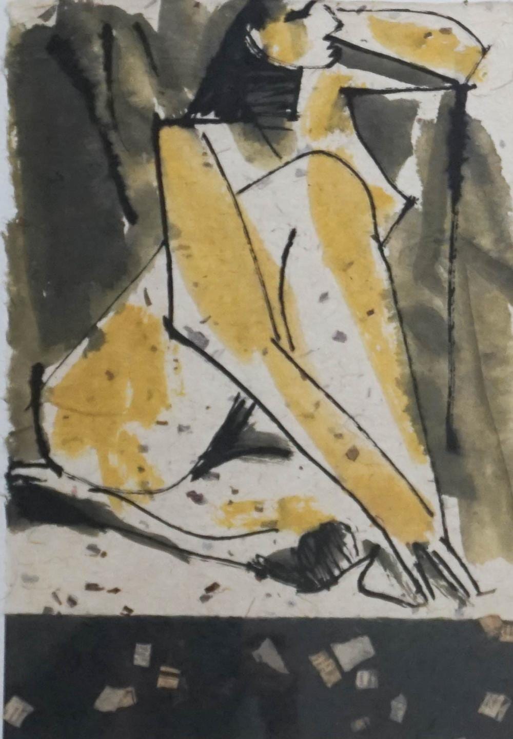 Jamie Chase comparable auction result: jamie chase american b 1954 subtext mixed media on handmade paper signed l r and titled l l frame 28 x 22 1 4 in 71 1 x 56 5 cm