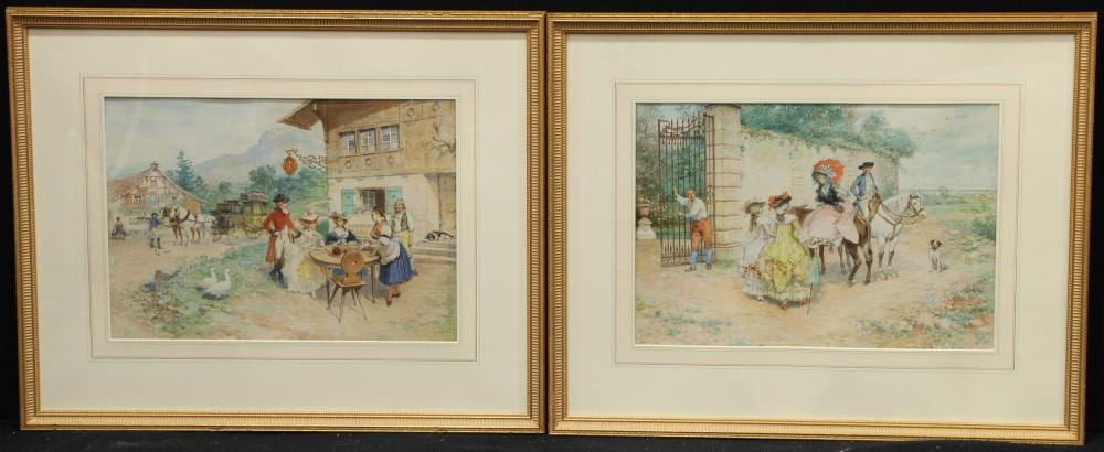 Lucius Rossi comparable auction result: lucius rossi 1846 1913 a pair refreshments at the golden key inn and