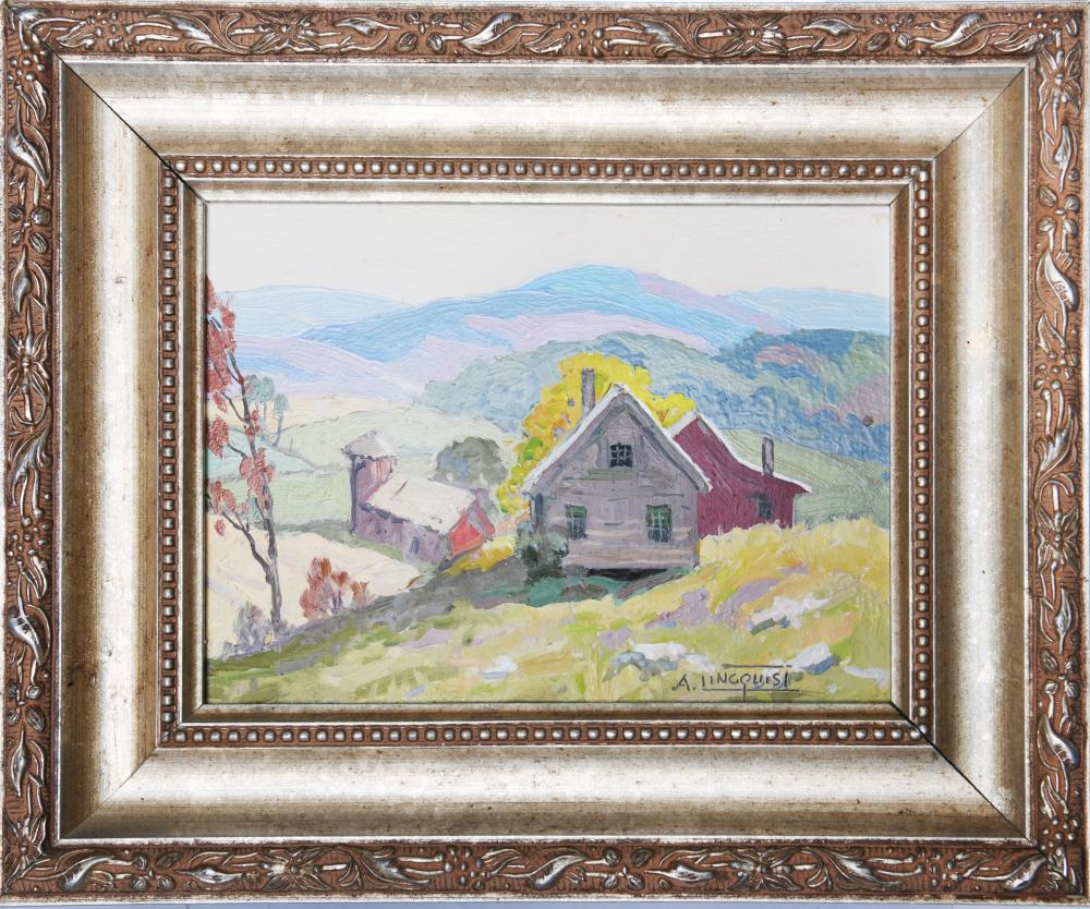 Arthur Lingquist comparable auction result: arthur lingquist 1889 1975 arthur lingquist landscape oil on board