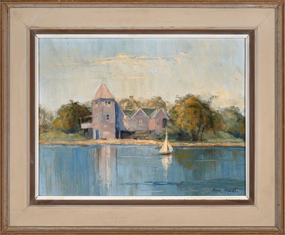 Brian Agnew comparable auction result: brian agnew 1936 sailing past old hunters hill oil on board 33 x 4 3cm frame 48 x 58 x 3 cm