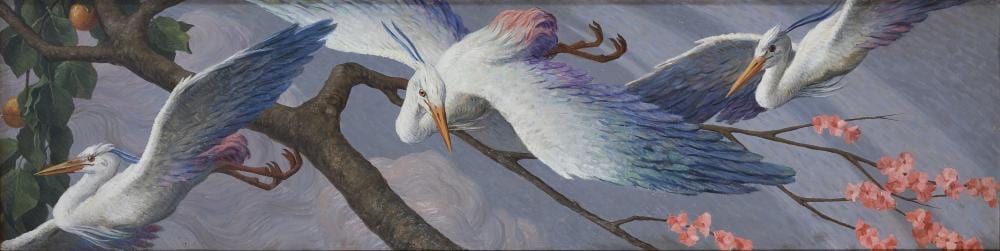 oil painting three herons by giovanni battista crema · Casa d'Aste Babuino · 2024-07-10 Giovanni Battista Crema comparable auction result: oil painting three herons by giovanni battista crema