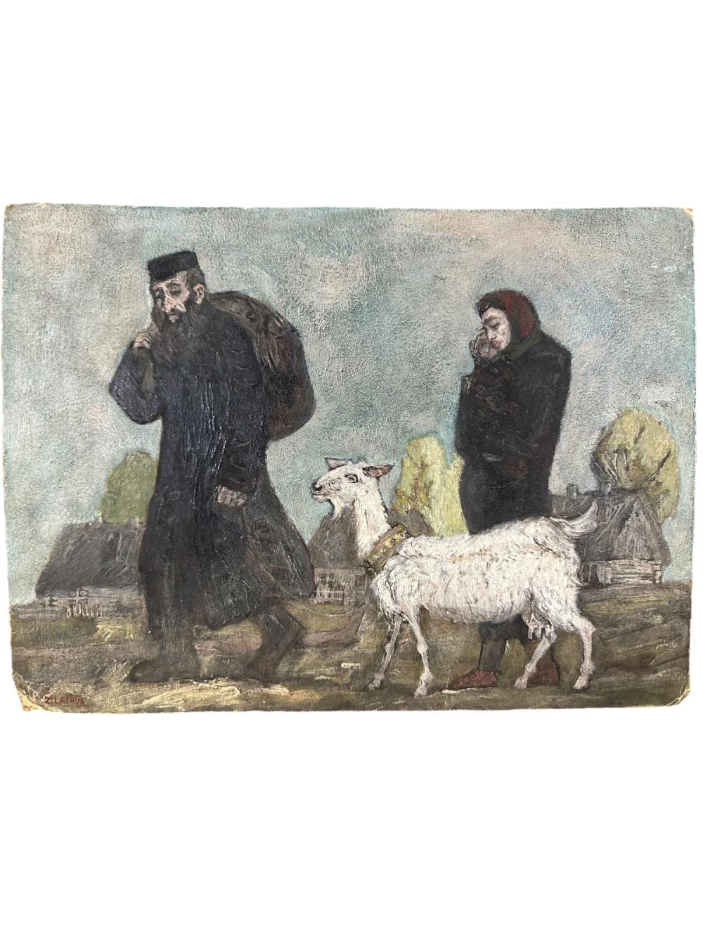Zdzislav Lachur comparable auction result: zdzislaw lachur ww2 oil on paper on bd
