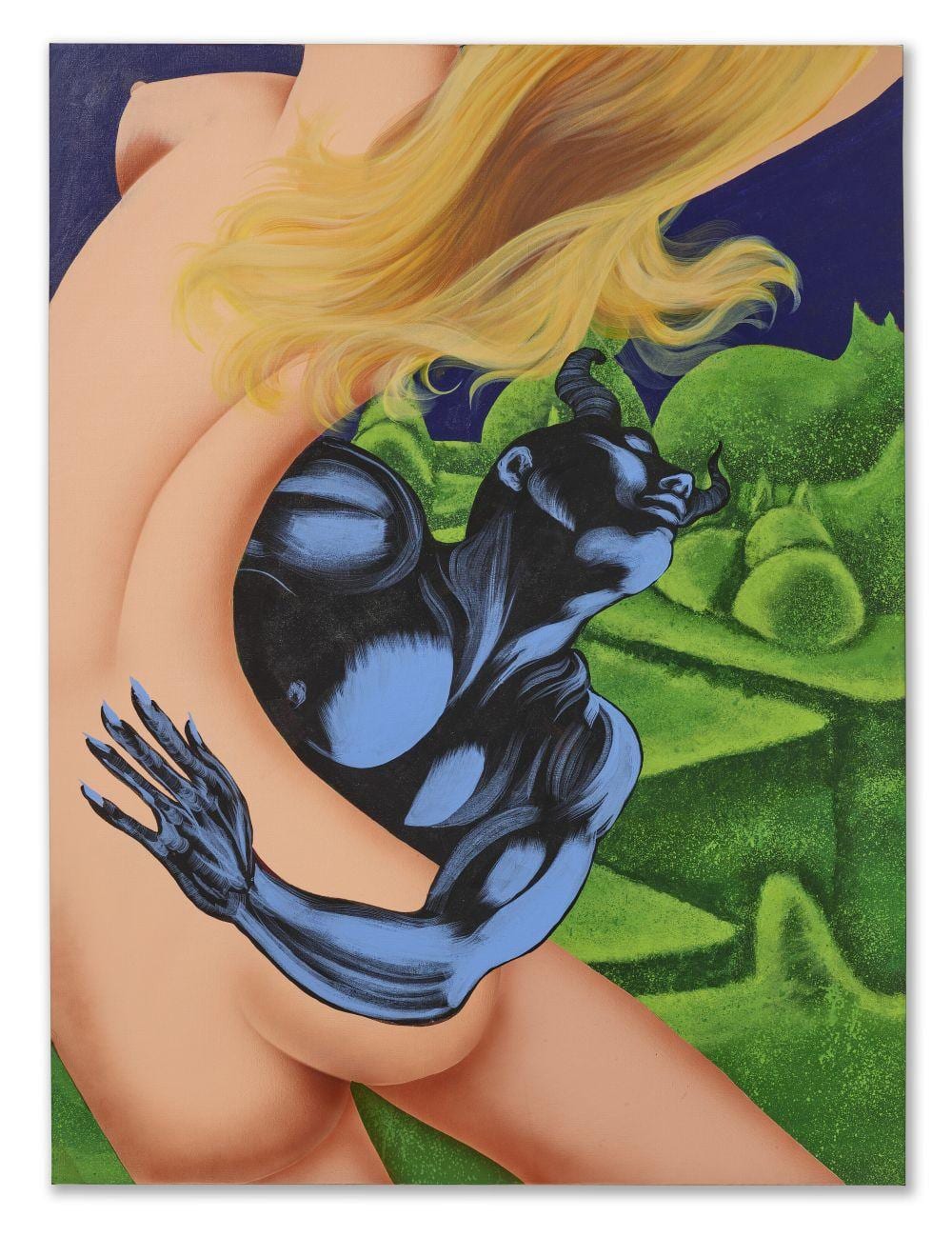 Jamian Juliano-Villani comparable auction result: jamian juliano villani b 1987 lady acrylic and airbrush on canvas 48 x