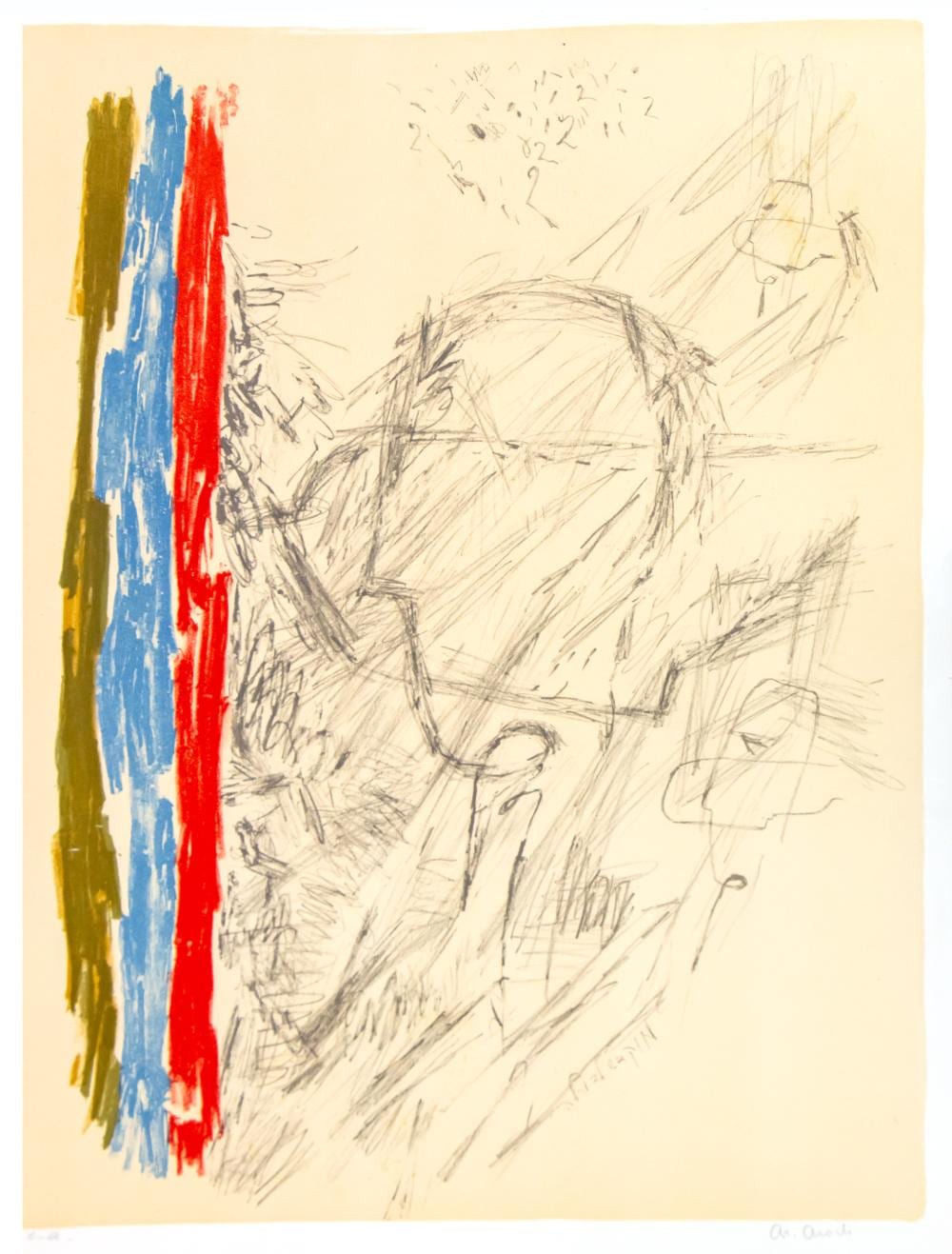 Arie Aroch comparable auction result: arie aroch 1908 1974 crossed heads lithograph 1970