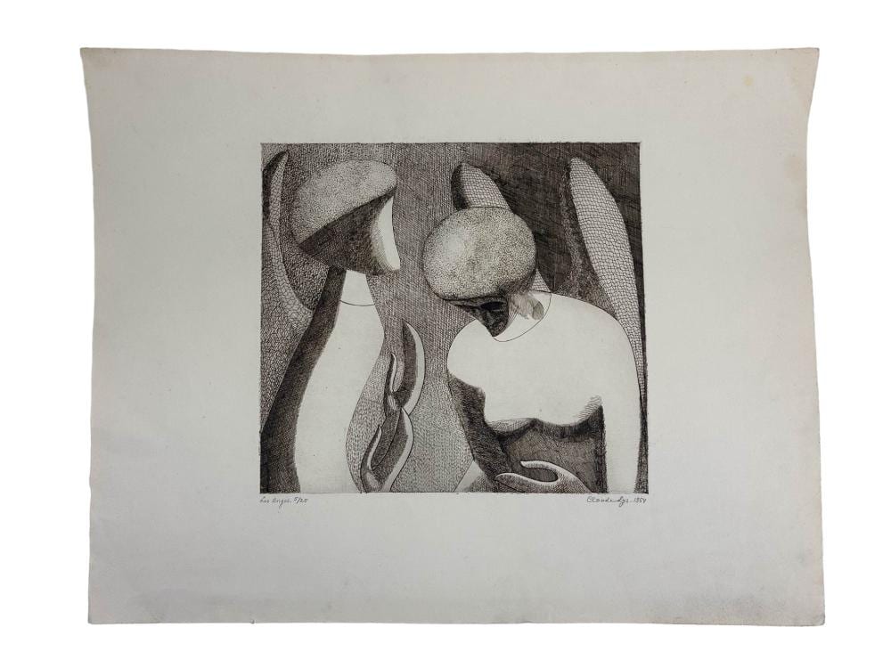 Claude Lyr comparable auction result: claude lyr 1916 1995 figural le engraving signed