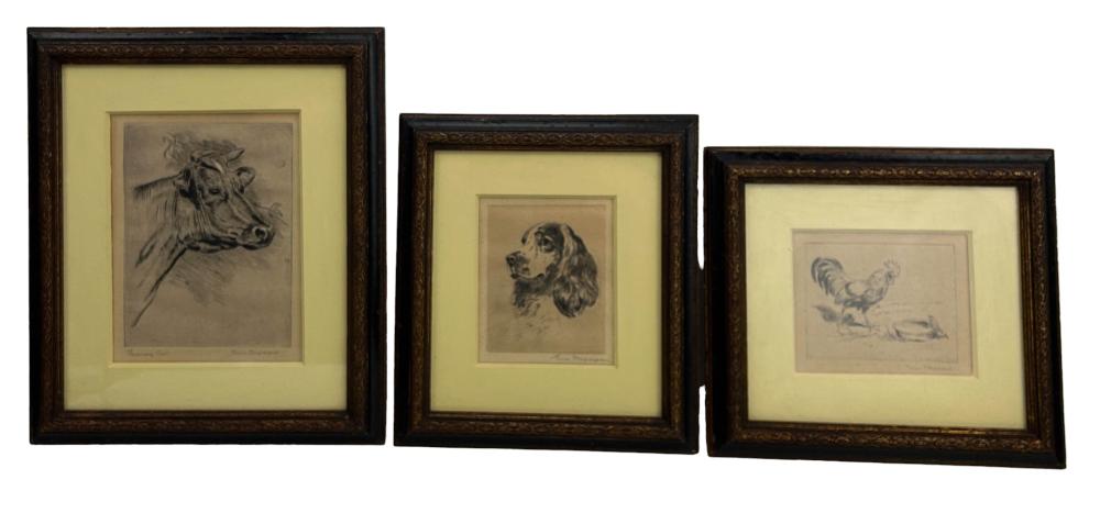 Edwin Megargee comparable auction result: edwin megargee 1883 1958 dog chicken cow etchings