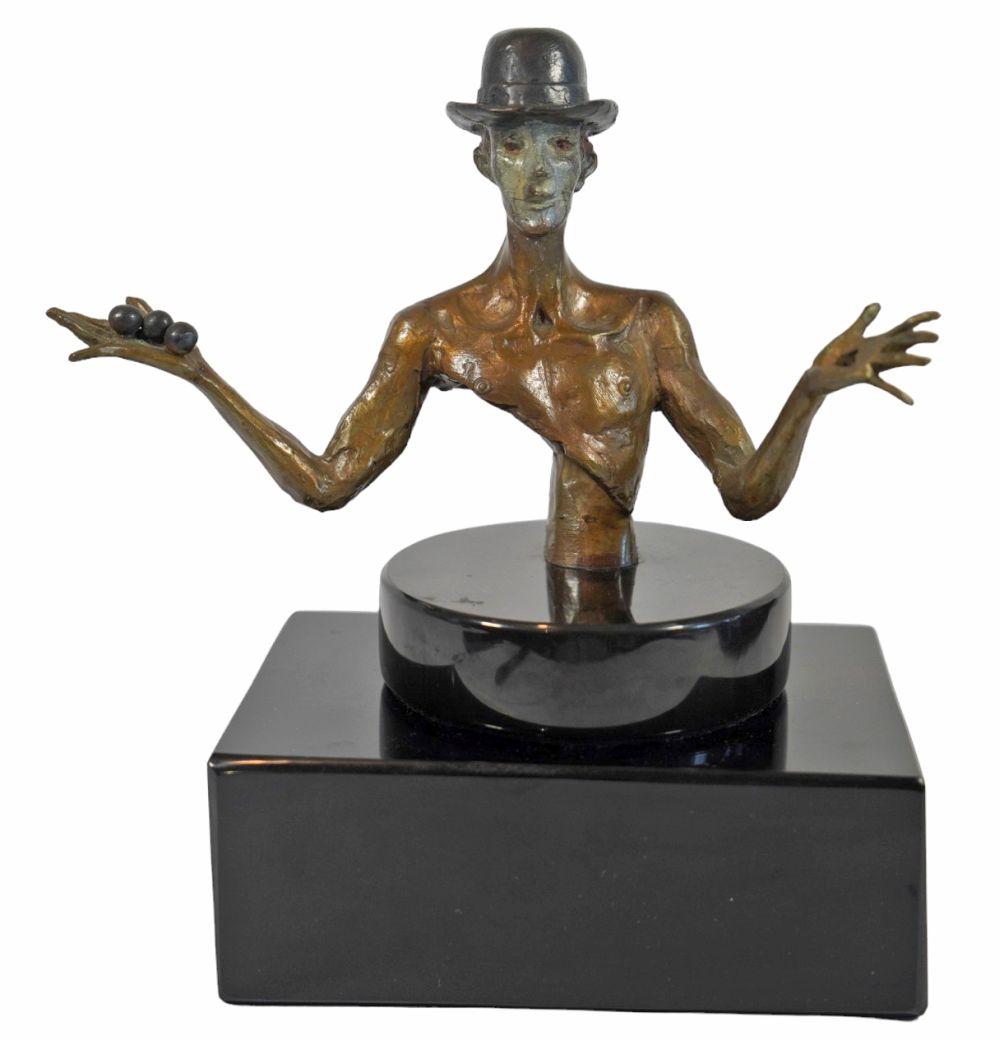 Andrew DeVries comparable auction result: andrew devries juggler bronze sculpture