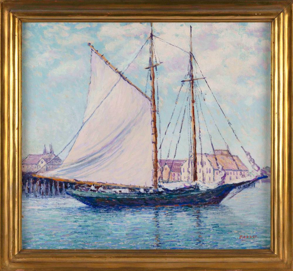 Lillian Burk Meeser comparable auction result: lillian burk meeser pennsylvania michigan massachusetts 1864 1942 headed out oil on canvas 22 x 24 framed 26 x 28
