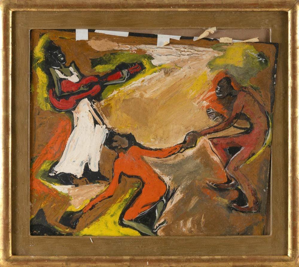 Henry Patrick Raleigh comparable auction result: henry patrick raleigh new york california 1880 1944 dancers oil on board 17 x 20 framed 22 x 25