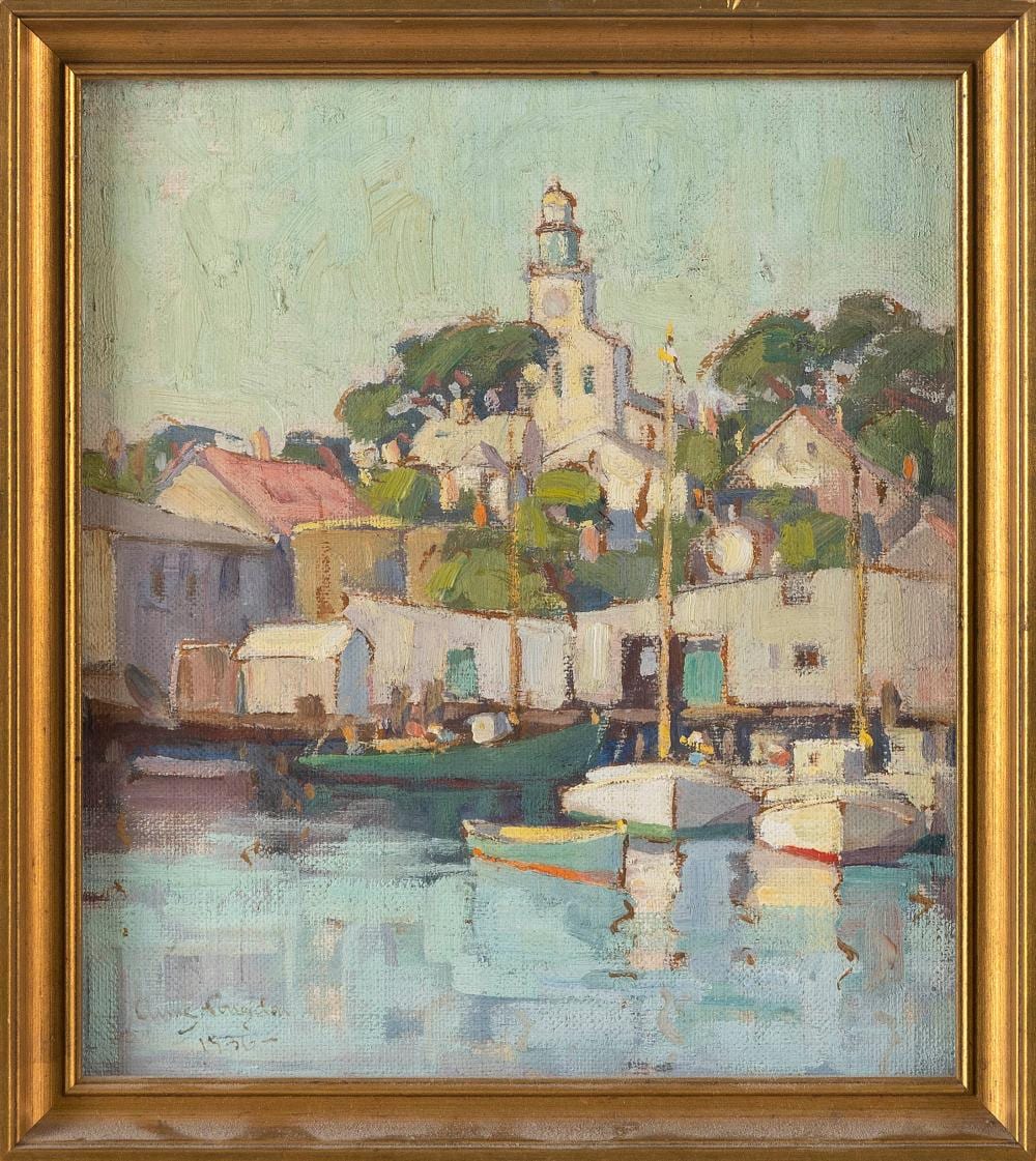 Anne Ramsdell Congdon comparable auction result: anne ramsdell congdon new hampshire massachusetts 1873 1958 view of nantucket harbor oil on board 9 x 8 framed 10 x 9