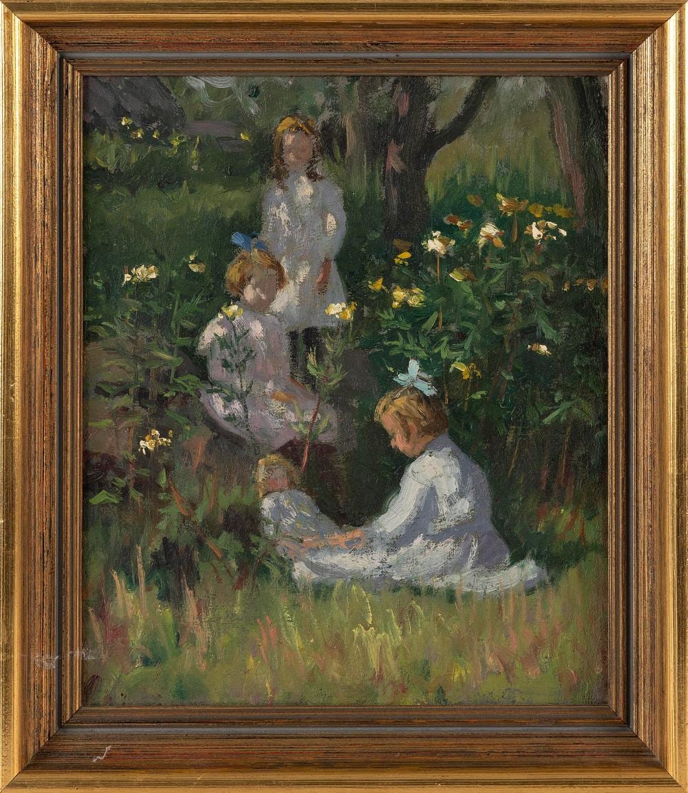 Lee Lufkin Kaula comparable auction result: lee lufkin kaula massachusetts new hampshire 1865 1957 innocence oil on canvas 12 x 10 framed 14 5 x 13