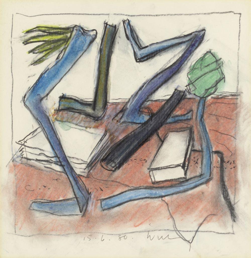 Victor Willing comparable auction result: victor willing british 1928 1988 ambulant plants screeching and wailing 15 6 80