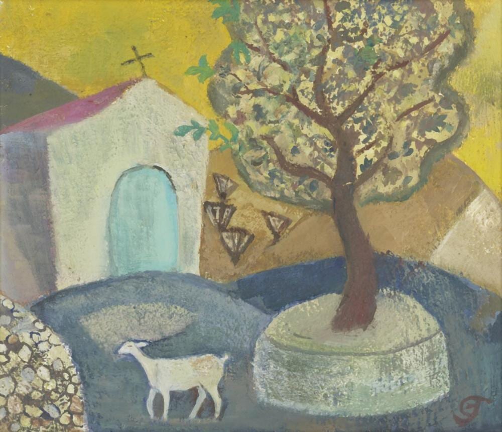Gwyneth Johnstone comparable auction result: gwyneth johnstone british 1914 2010 chapel goat painted in 1987