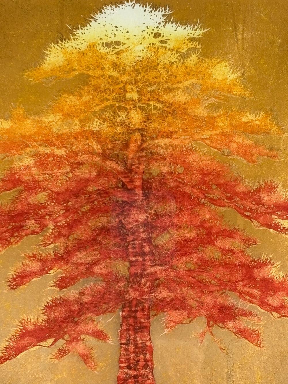 Hajime Namiki comparable auction result: hajime namiki red and orange tall tree