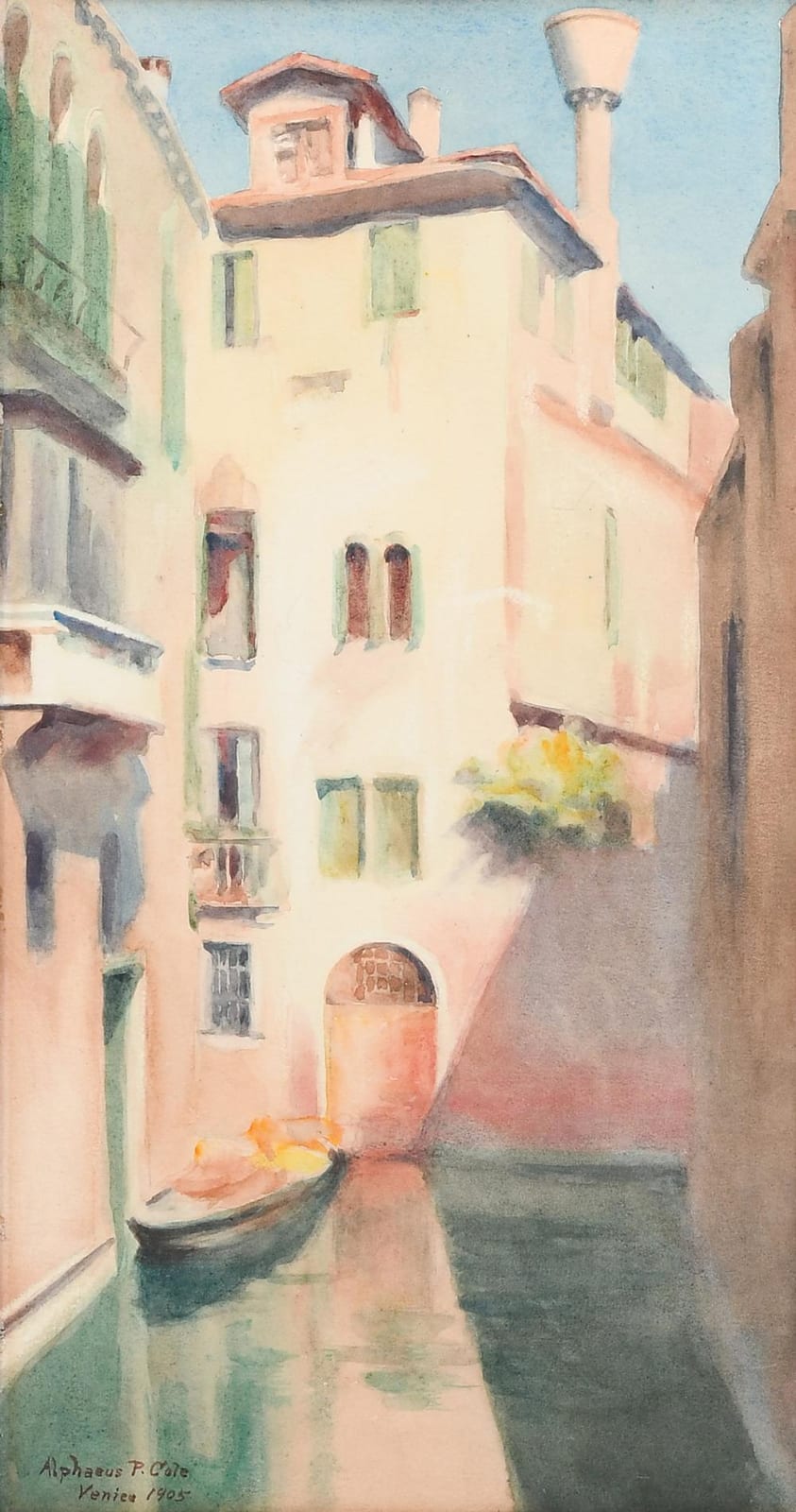 Alphaeus P. Cole comparable auction result: venetian canal painting by alphaeus p cole