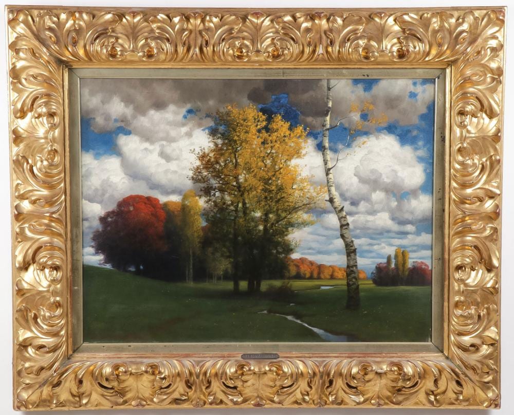 Eduard Rüdisühli comparable auction result: great signed swiss painting dated 1905
