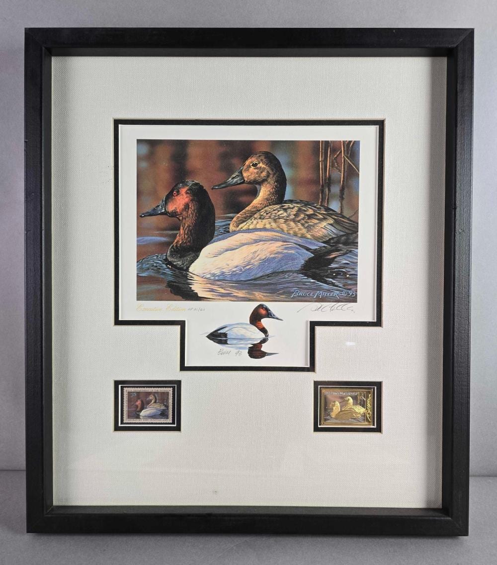 Bruce Miller comparable auction result: signed bruce miller 1993 1994 federal duck executive edition print with stamps