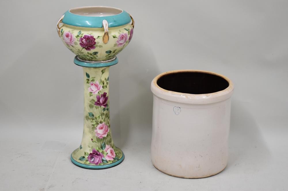 Antique Stoneware 12 Gallon Crock sold by Nye & Company, lot 415 — auction record photograph