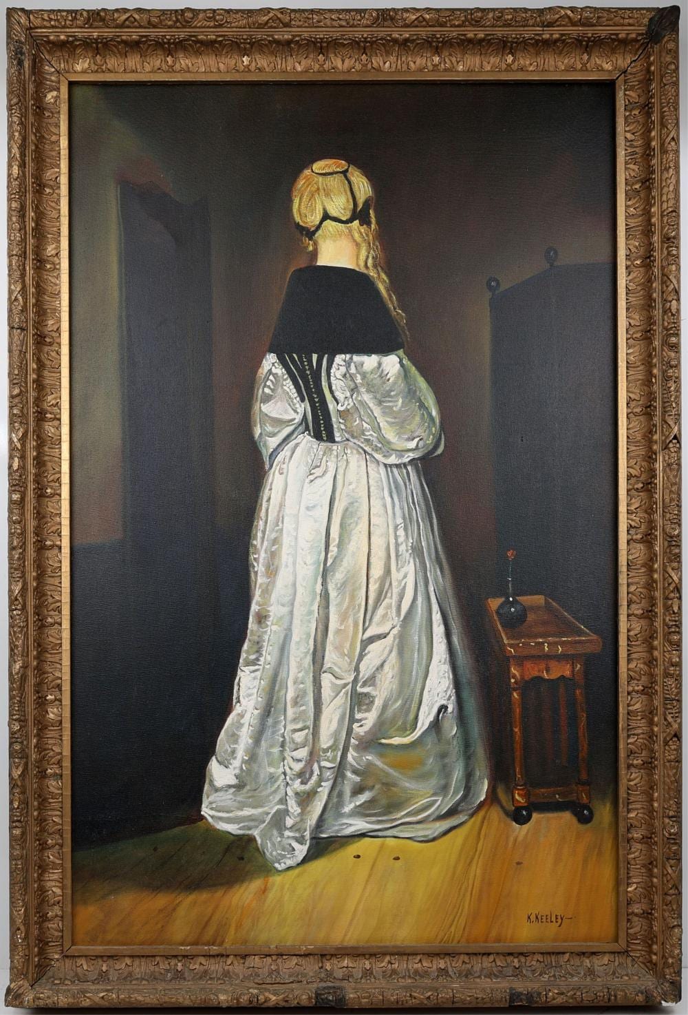 Ken Keeley comparable auction result: ken keeley oil painting style of vemeer
