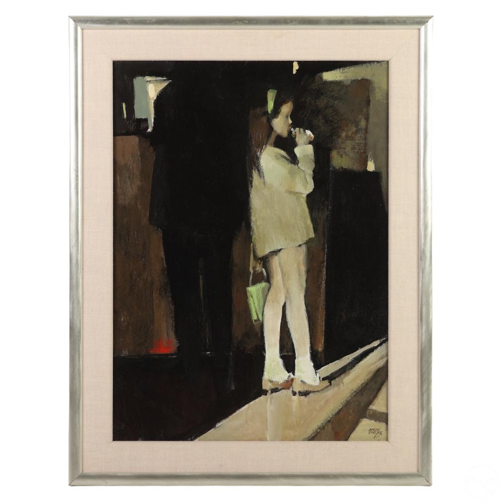 Adrian Dingle comparable auction result: adrian dingle 1911 1975 girl in the foyer painting