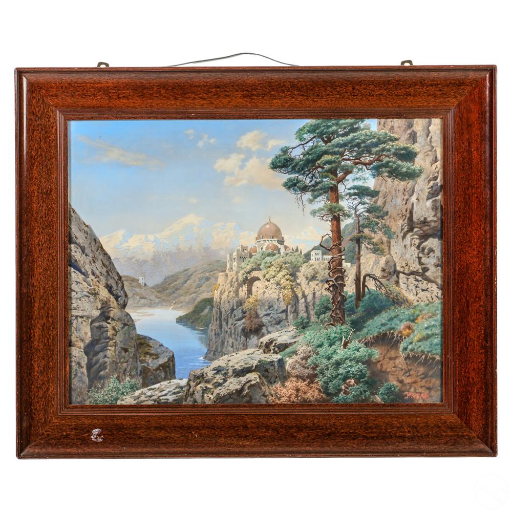 Ferdinand Knab comparable auction result: ferdinand knab 1834 1902 temple landscape painting
