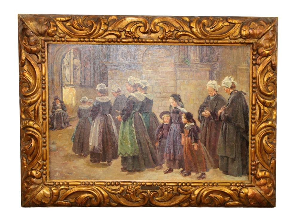Emile Charlet comparable auction result: emile charlet 1851 1910 belgian oil on canvas of nuns in a church
