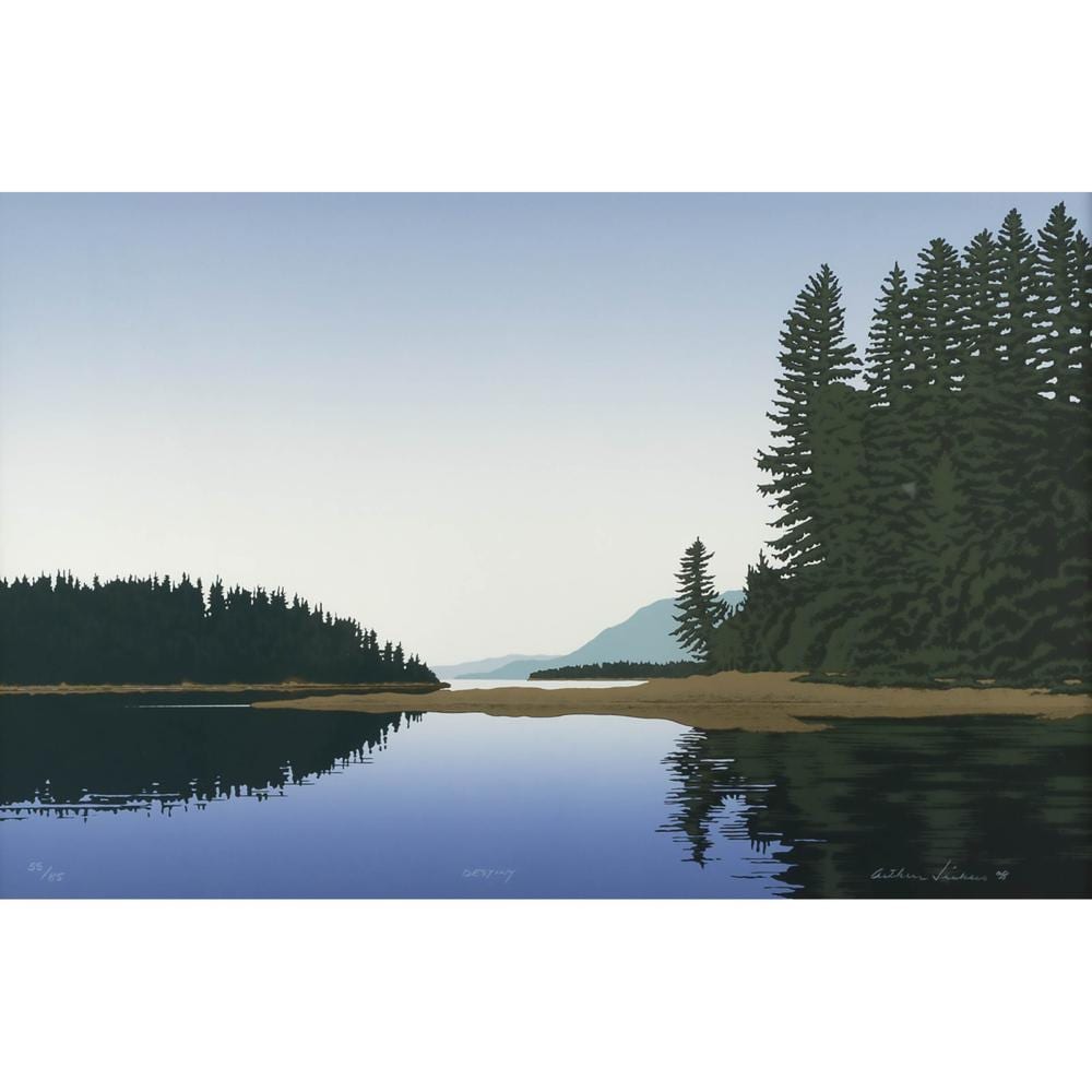 Arthur Vickers comparable auction result: arthur vickers b 1947 lake scene destiny 1998