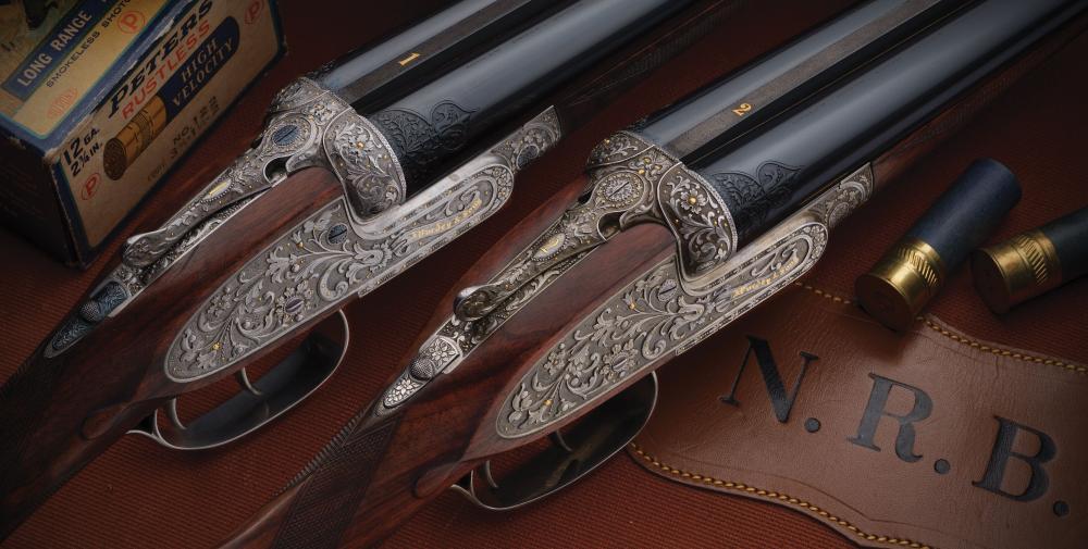 Pair of Purdey Double Barrel Shotguns with Extra Barrels Sets sold by Rock Island Auction Company, lot 1417 — auction record photograph