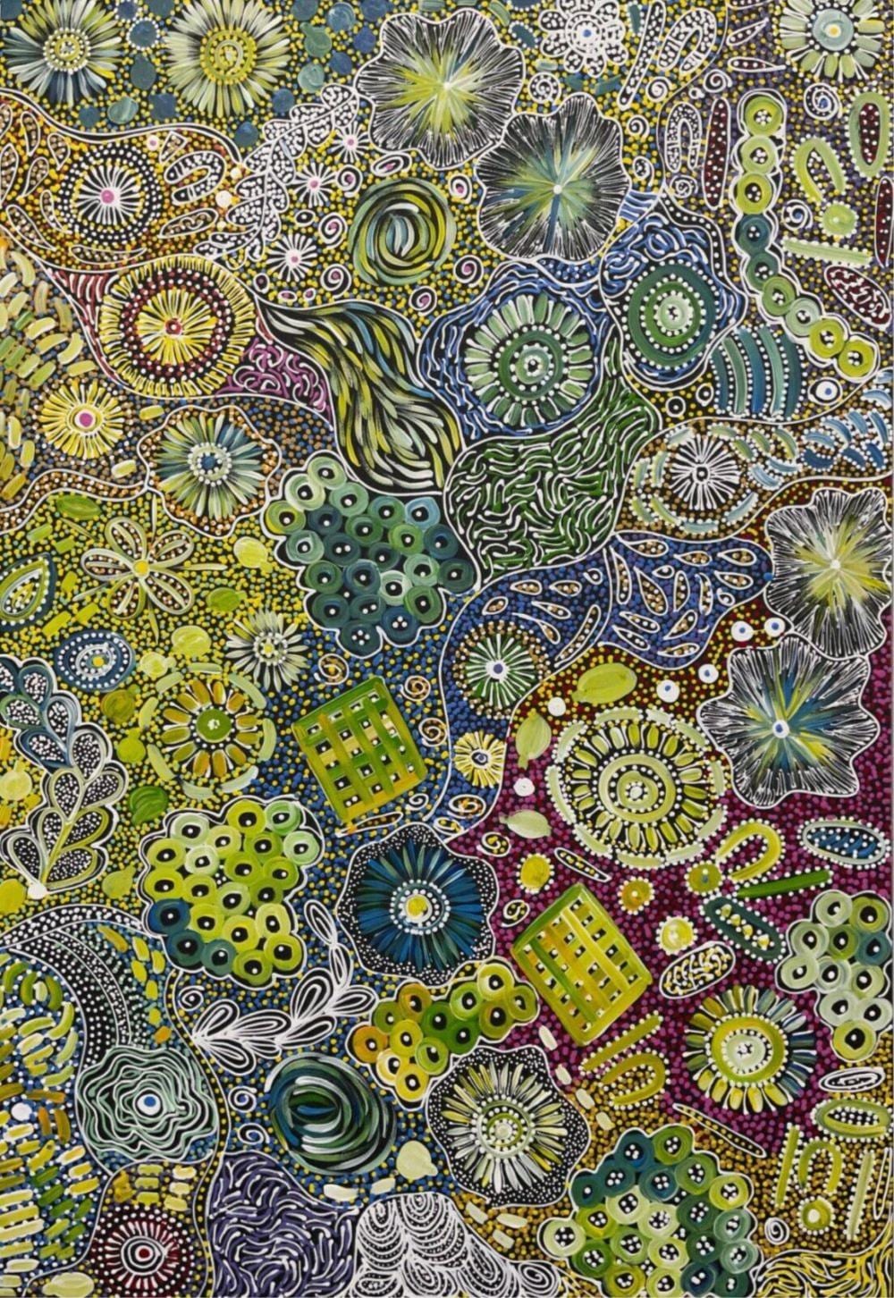 Janet Golder Kngwarreye comparable auction result: janet golder kngwarreye awelye acrylic on canvas 135cm x 93cm
