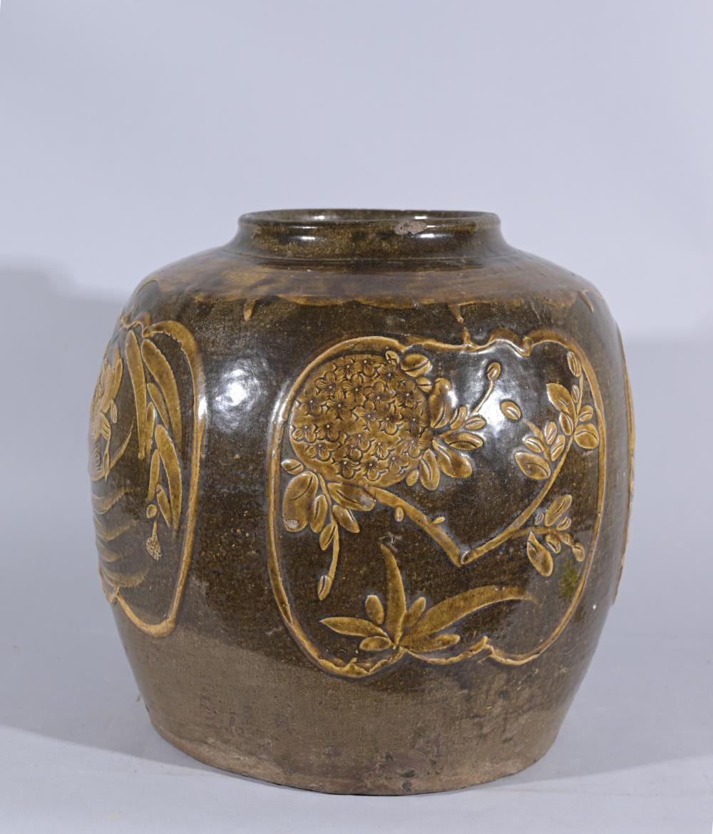 Chinese Ceramic Glazed Martaban Jar sold by Helmuth Stone, lot 61 — auction record photograph