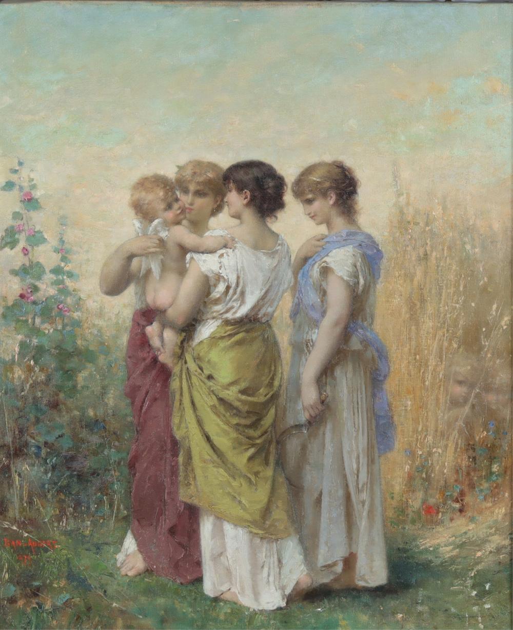 Jean-Ernest Aubert comparable auction result: jean ernest aubert three maidens with cupid