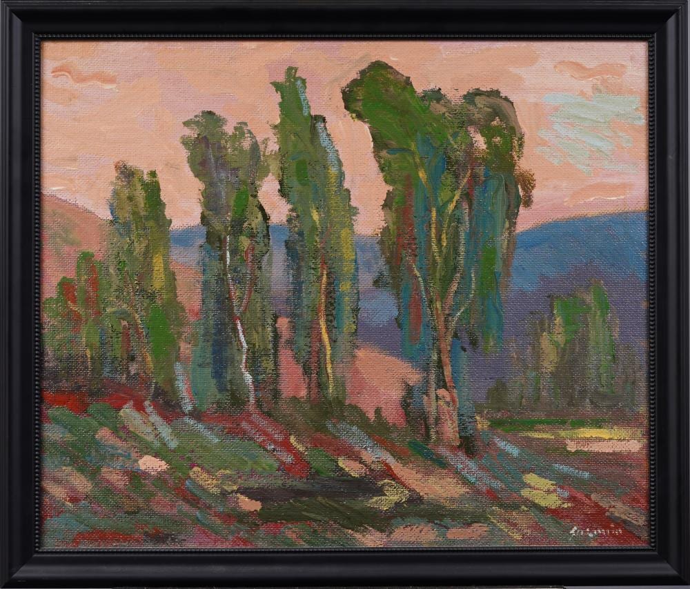 Juan Guzman-Maldonado comparable auction result: juan guzman maldonado 1948 2022 vintage california modernist landscape oil painting