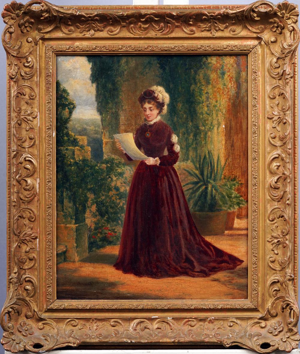 George Dunlop Leslie comparable auction result: george dunlop leslie 1835 1921 antique english realist genre scene framed oil painting