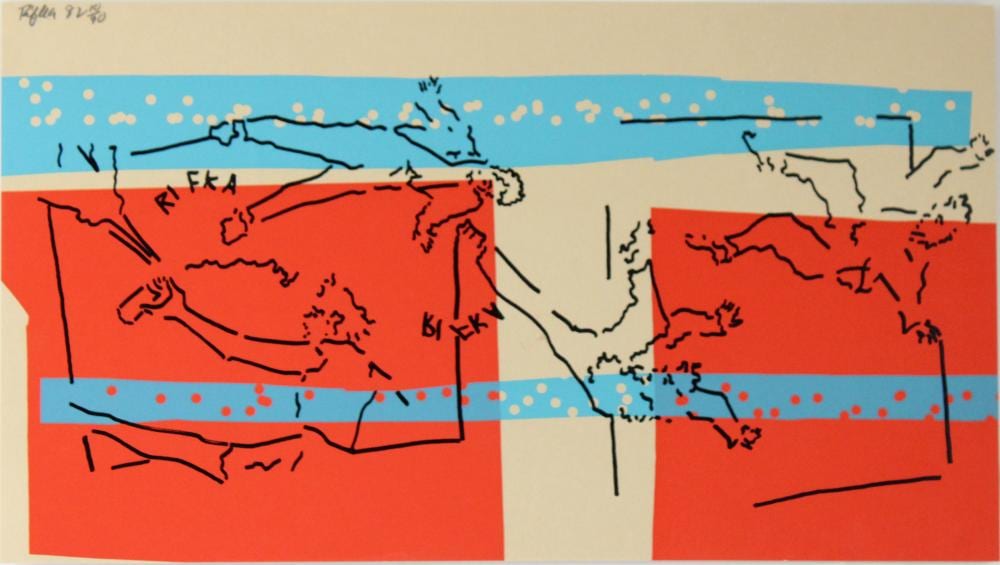 Judy Rifka comparable auction result: judy rifka american 1945 off the wall screenprint