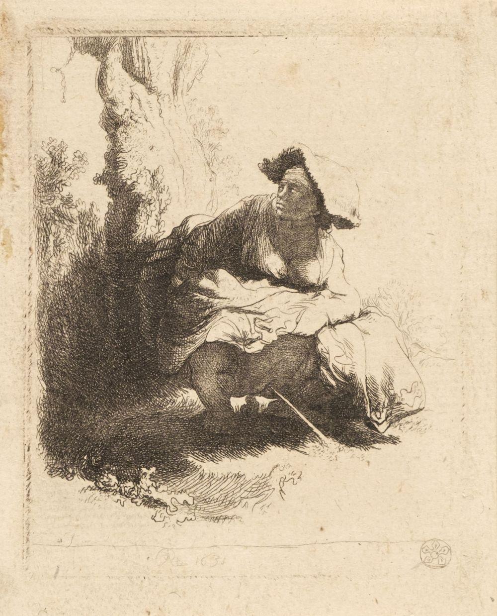Auction comp thumbnail for Rembrandt (Harmensz van Rijn, 1606-1669). A Woman Making Water, 1631, etching (Dominic Winter Auctions, Lot 54)