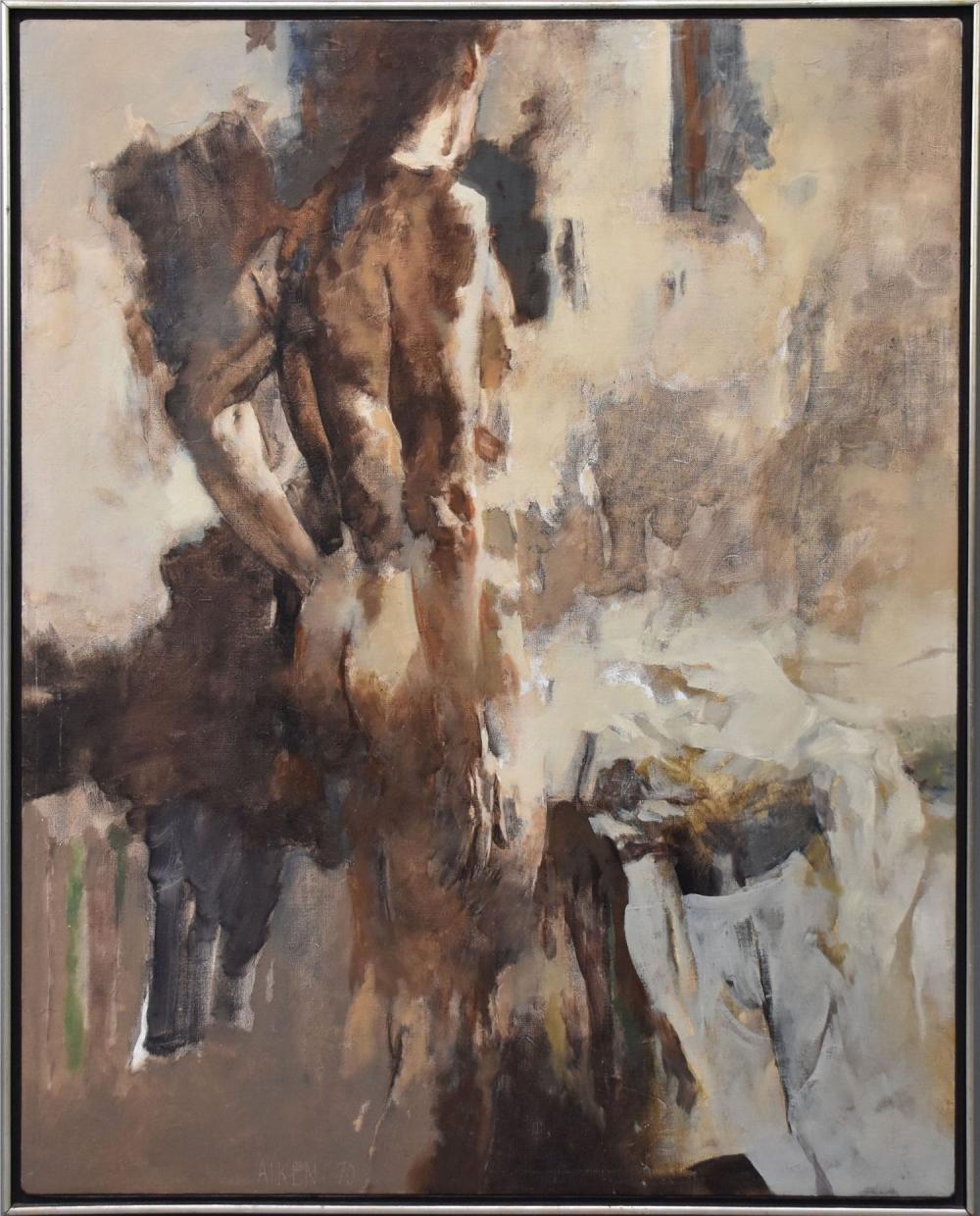 William Aiken comparable auction result: william aiken california b 1934 modern contemporary painting of standing nude 40 x 34 inches
